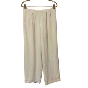 Jones & Co. Vintage Silk Lined Pull On Pants Cream Womens Medium